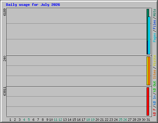 Daily usage for July 2026