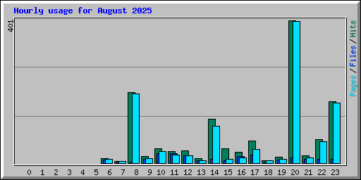 Hourly usage for August 2025