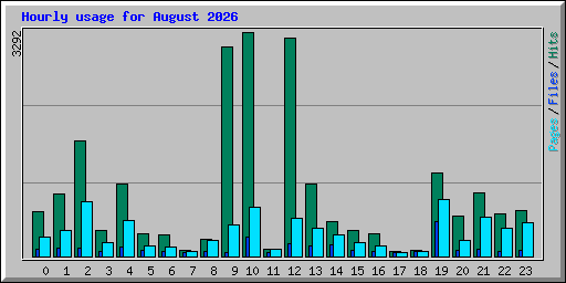 Hourly usage for August 2026